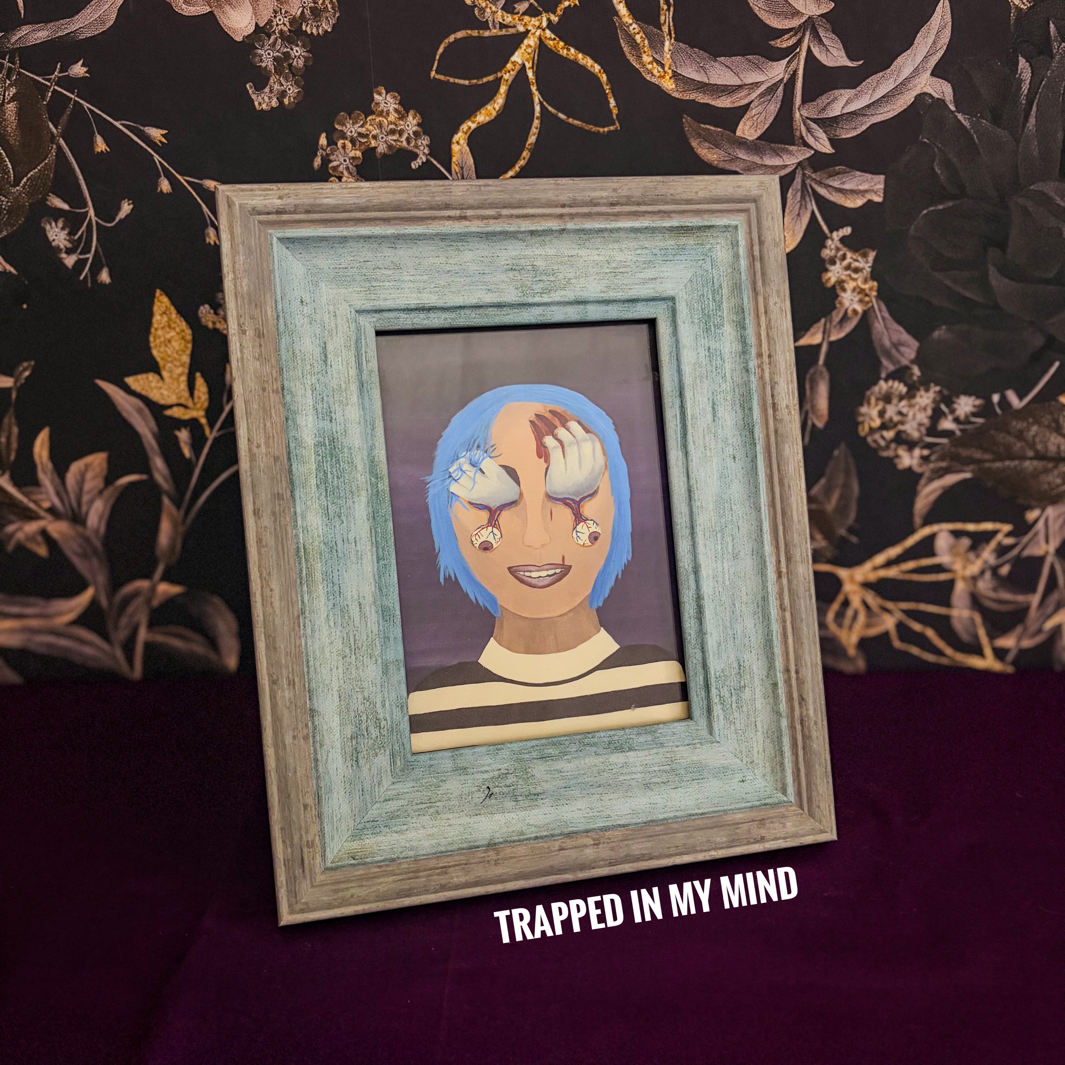 Blue and Gray Frame for 5x7 Art Print