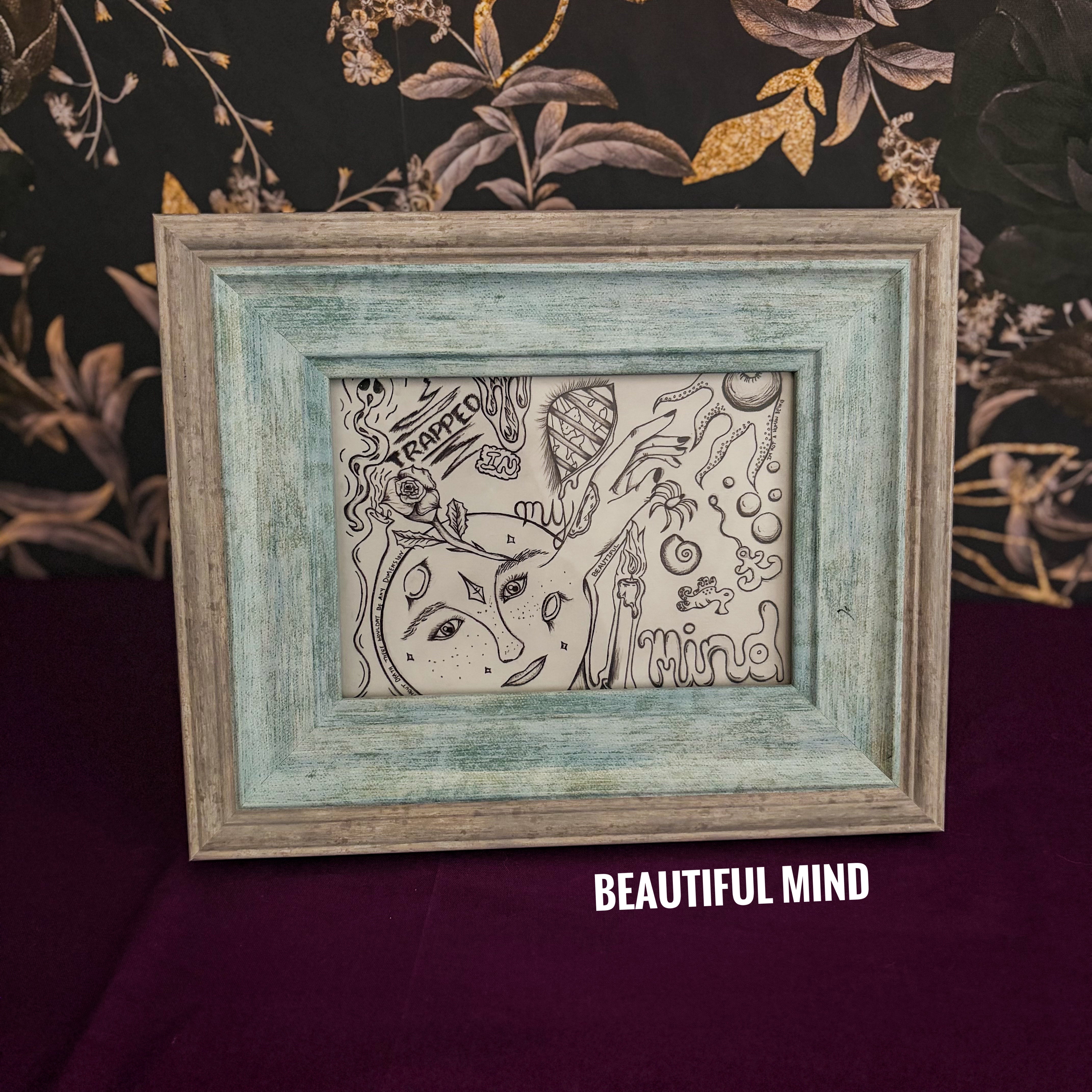 Blue and Gray Frame for 5x7 Art Print