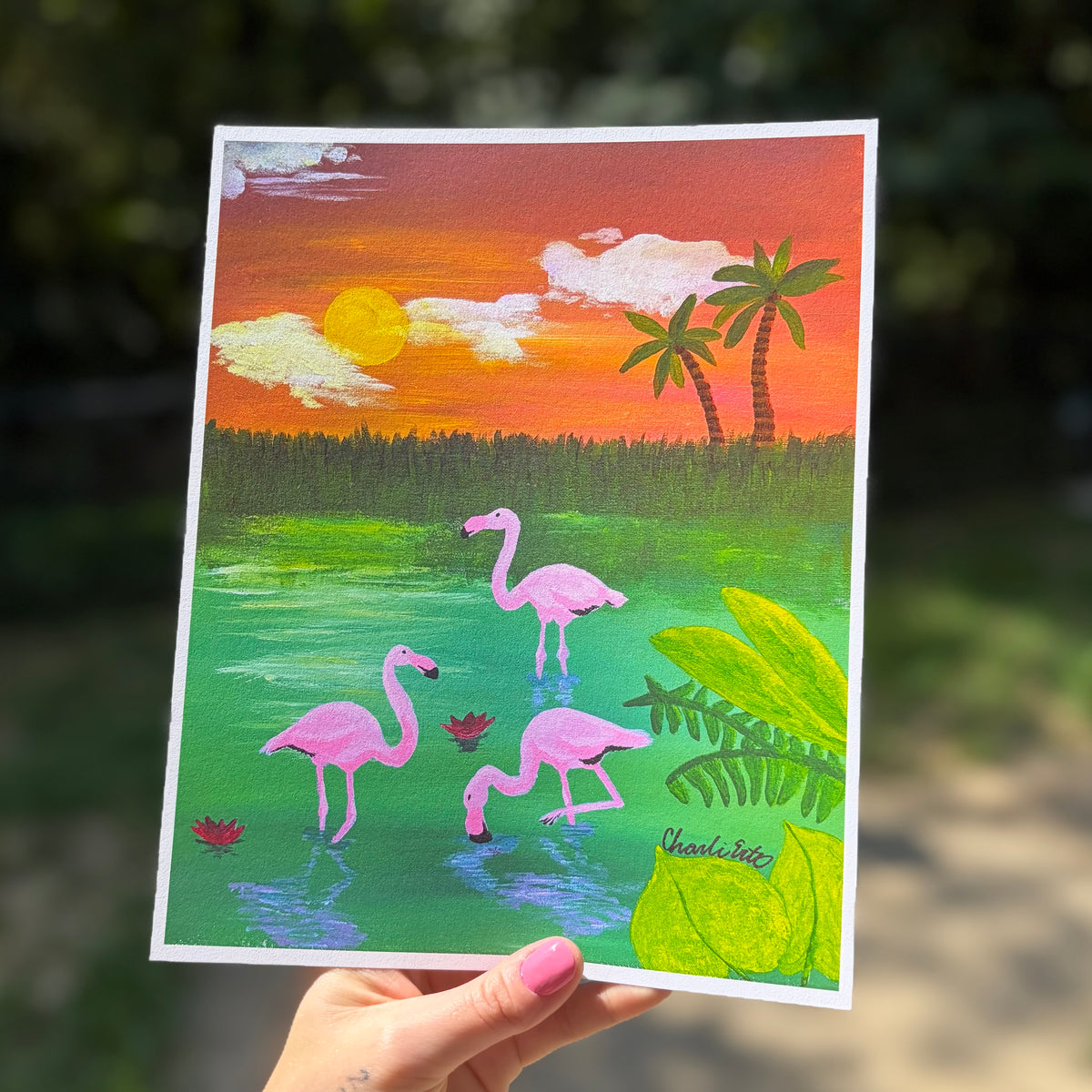 Flamingos in the Swamp Art Prints
