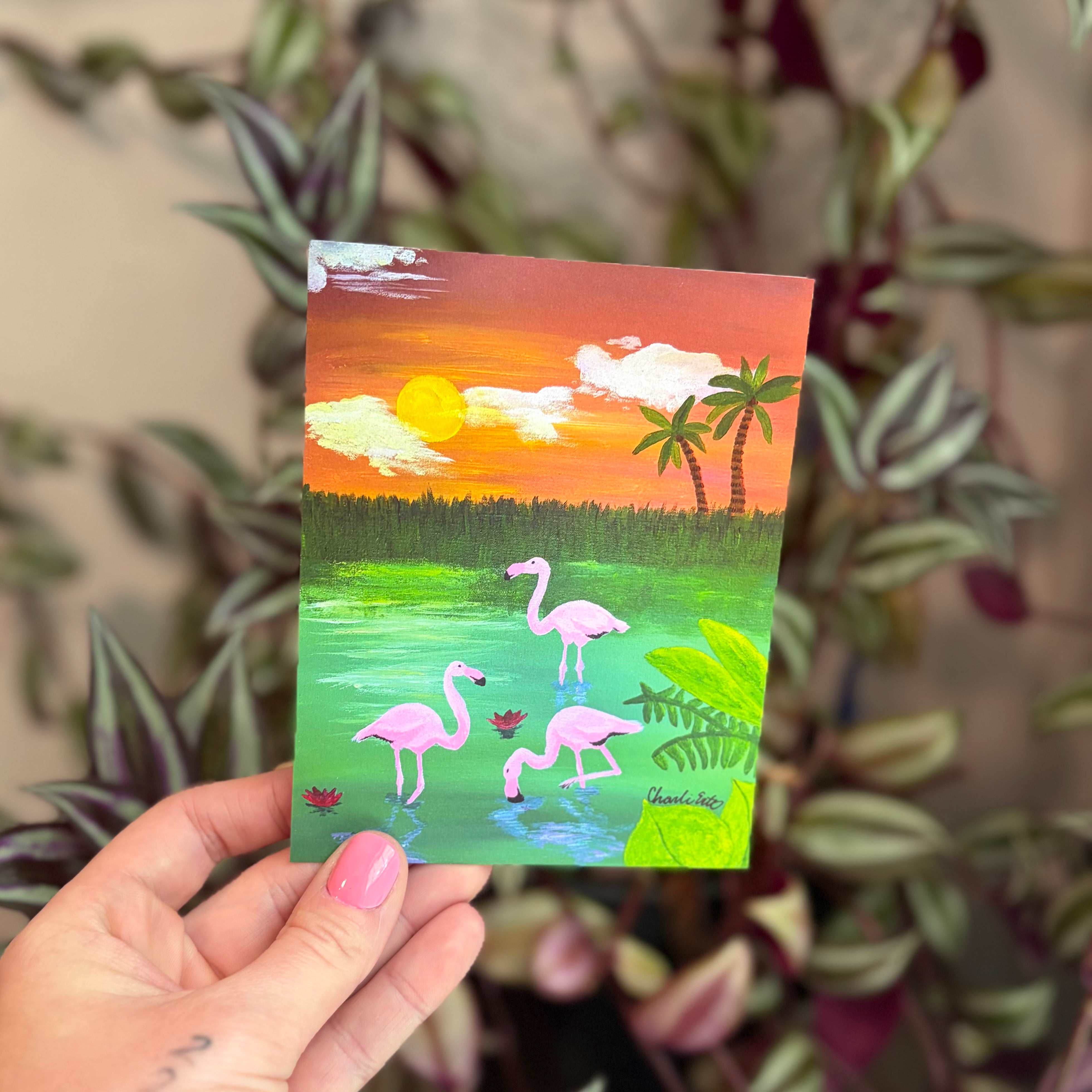 Flamingos in the Swamp Art Prints